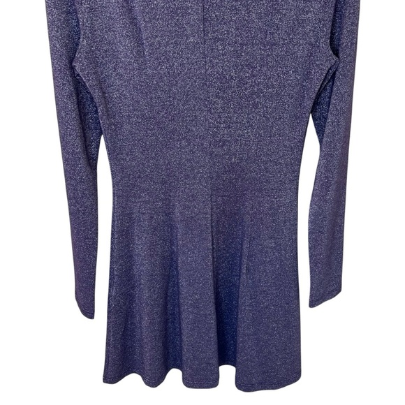 Musier Paris - Mini, Long Sleeve, Shimmer Knit Dress - Size 4-US (36 FR) Purple - Picture 14 of 17